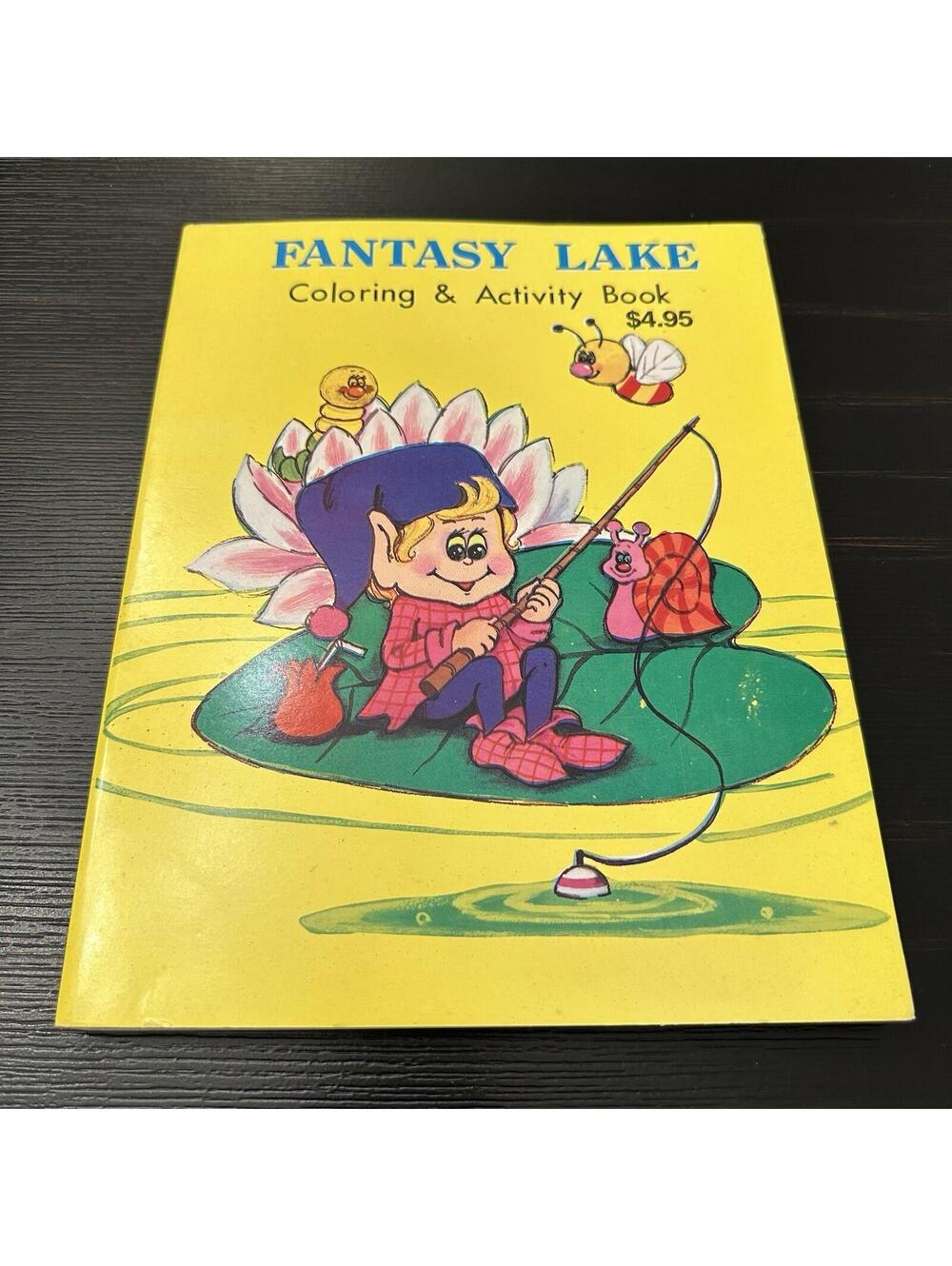 Vintage 1986 Fantasy Lake Coloring & Activity Book New Old Stock Landoll Inc
